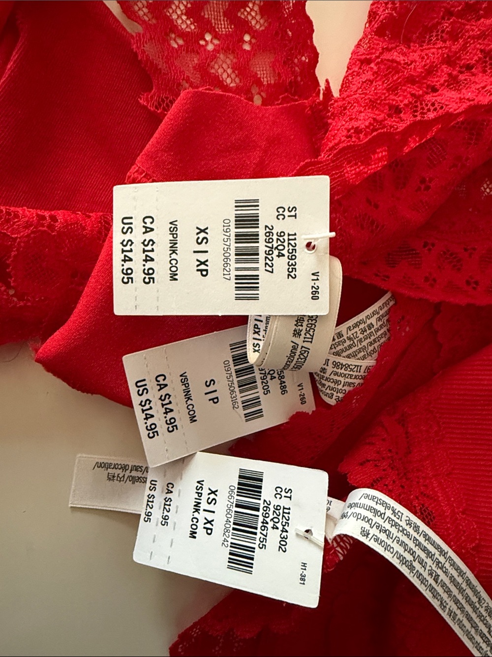 PINK Victoria's Secret |Red Lace Panty Bundle | - Picture 3 of 3